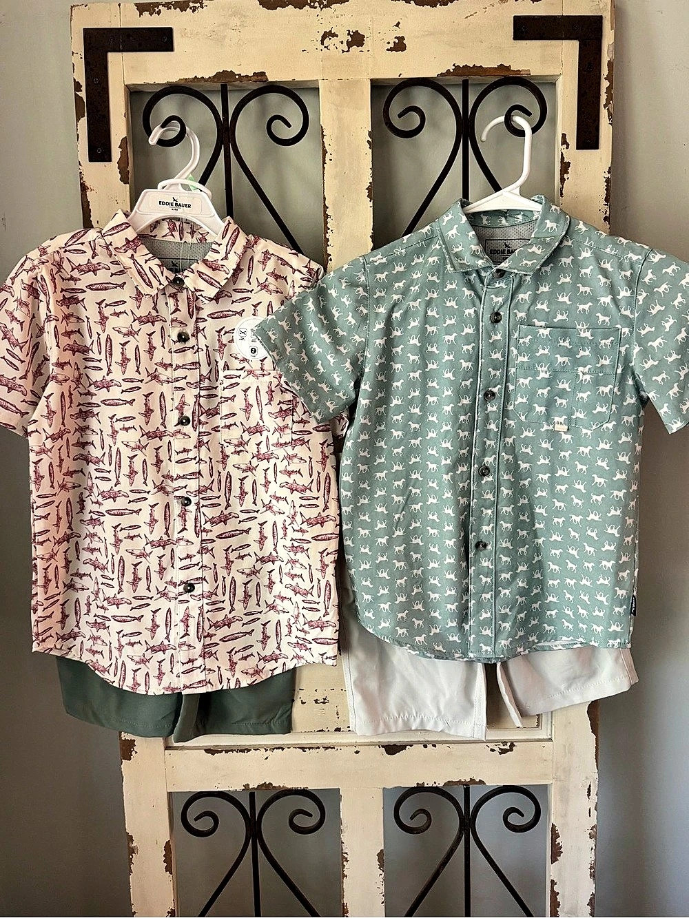 Eddie Bauer Kids Boys Short-Sleeve Button-Down Shirt and Shorts Set Button-Down